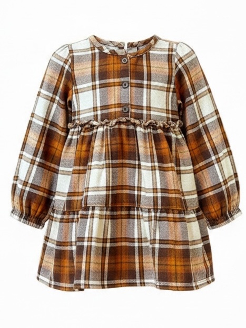 The Children’s Place 100% cotton brown/rust plaid flannel dress size 2T